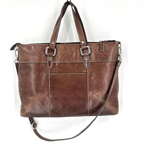 Vintage Fossil Women's Leather Messenger Shoulder Bag Handbag Dark Brown Medium - Picture 1 of 12